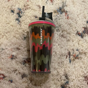 Starbucks Fall 2023 Halloween Glow In The Dark Multicolor Drip Cold Cup 16oz NWT